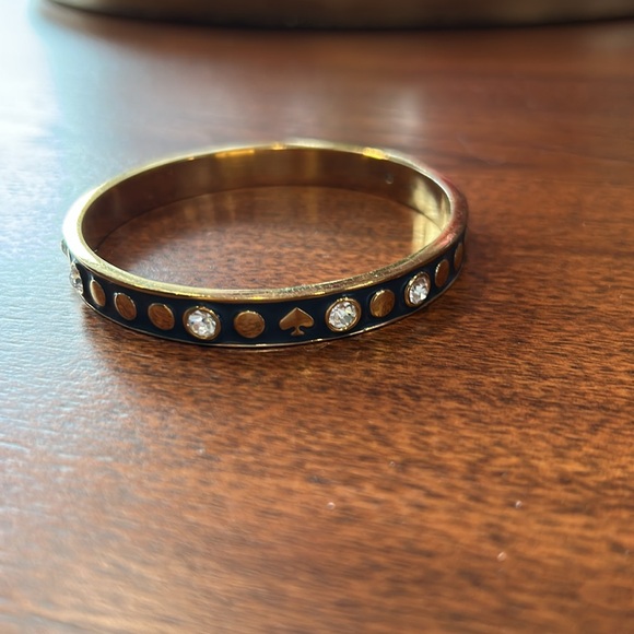 Final sale- Kate spade bangle bracelet. Navy & gold  with rhinestones. - Picture 3 of 5